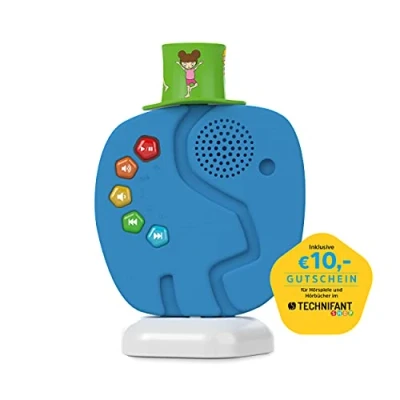 Immagine di TechniSat TECHNIFANT Lettore audio e luce notturna per bambini, effetto elefante (con contenuti audio, coniglietto suonabile intercambiabile, Bluetooth, batteria, senza internet abbonamento)