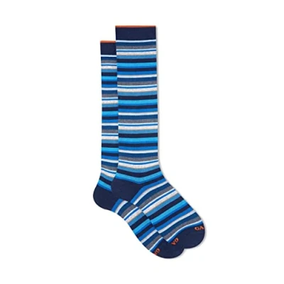 Immagine di Gallo Calze Lunghe Uomo Cotone E Cashmere Navy Righe Multicolor Micro
