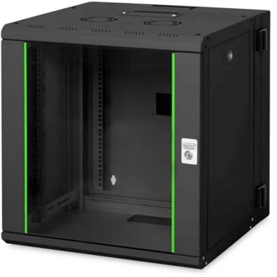 Immagine di Digitus DN 19 12 U 3 SW Armadio rack da parete (L x A P) 600 643 mm Nero, Nero (RAL 9005)