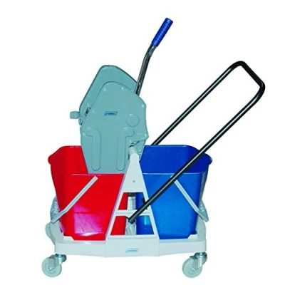 Immagine di Thomas&#039; 1318 Carrello per Pulizie a Rotelle, con Strizzastraccio, 2 Secchi, Multicolore, 18 L