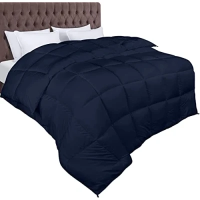 Immagine di Utopia Bedding Piumone Piumino Matrimoniale Letto Trapunta 100% Microfibra in Fibra Cava (Blu Navy, 220 x 240 cm 370 gsm)
