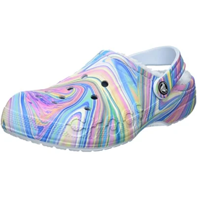 Immagine di Crocs Zoccoli con Stampa Baya Foderati Unisex, Blu Minerale Multi, 48/49 EU