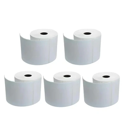 Immagine di 5 rotoli, 1.250 etichette termiche dirette rivestite di alta qualità, 100 mm x 150 mm, autoadesive, per Zebra, MUNBYN, Rollo, TSC, Toshiba, Citizen, stampante termica diretta, LP2844, GK420D, ZD420,