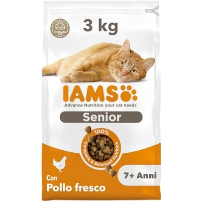 Immagine di IAMS Cibo secco con pollo fresco per gatti da 7+ , 3 kg