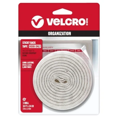 Immagine di Velcro brand Sticky Back 10 &#039;x 3/10,2 cm tape Hook Only bianco Nastro 3 m White