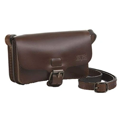 Immagine di MIKA borsa a tracolla unisex in vera pelle/sella, da donna con 1 scomparto principale, pelle per discoteca, bagagli mano (confezione 1), marrone, ca. 15 x 5 11 cm,