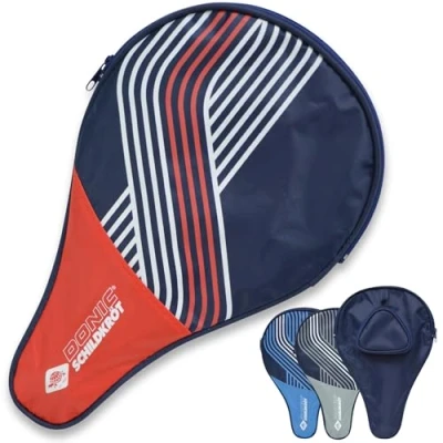 Immagine di Donic Schildkröt Custodia Trend Line per Racchette da Ping Pong, Scomparto 3 Palline, Design Moderno, Colori Assortiti, Rosso/Verde/Blu, 818507
