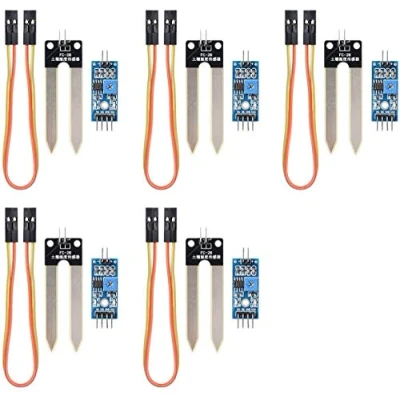 Immagine di DollaTek modulo Sensore di rilevamento igrometro dell&#039;umidità del Suolo 5 Pezzi YL 69 Acqua e HC 38 per Arduino