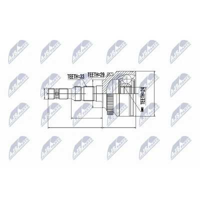 Immagine di NTY NPZ PL 027 Kit Giunto Omocinetico Assale anteriore Sx, Dx OPEL: Corsa C Hatchback, Meriva A