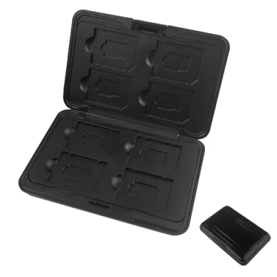 Immagine di Newpop Porta Schede SD Protettiva in Alluminio, Scomparti Custodia per di Memoria 8 e Micro SD, SDXC, SDHC, Resistente all&#039;Acqua, Antiurto (Nero)