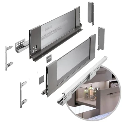 Immagine di GTV PB AXISPRO GLASS KPL350C Estrattore per cassetti, colore: antracite, lunghezza: 350 mm