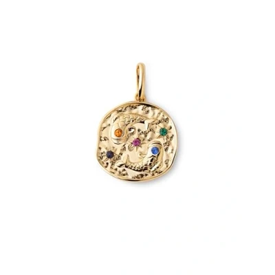 Immagine di SINGULARU Charm Colori organici Zodiaco Acquario Ciondolo in argento 925 con finitura placcata oro 18Kt abbinabile alla collana Gioielli da donna