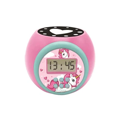 Immagine di Lexibook Sveglia con proiettore Unicorno Funzione Snooze, Luce Notturna Timer, Schermo LCD, a Batteria, Rosa, RL977UNI, Colore