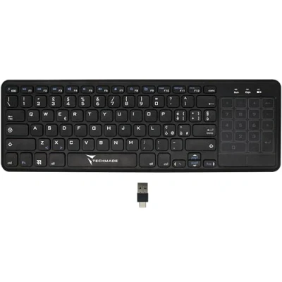 Immagine di Techmade Tastiera Wireless TM BK268T con Touchpad Black