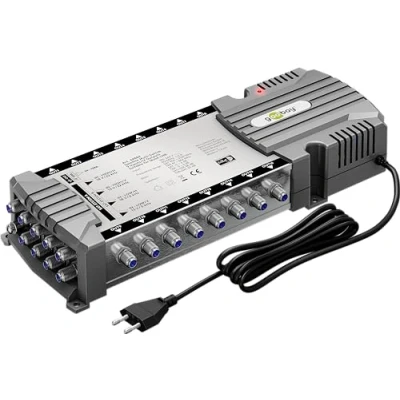 Immagine di goobay 64884 Interruttore multiswitch satellitare compatto, 9 ingressi, 16 uscite, 4K, 8 K, UHD/DAB+, per partecipanti