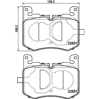 Immagine di HELLA 8DB 355 040 641 Kit pastiglie freno Predisposto per contatto segnalazione usura JAGUAR: F Pace, LAND ROVER: Range Rover Velar