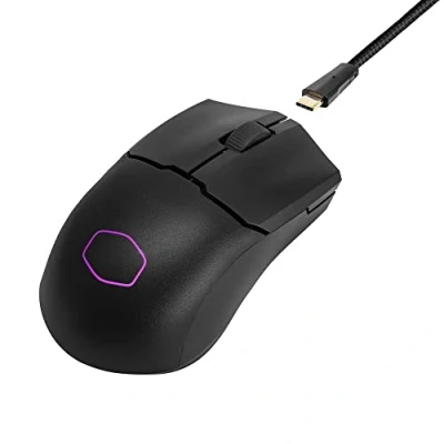 Immagine di Cooler Master MM712 RGB LED Mouse da Gioco Wireless Ibrido Ultraleggero 59g Sensore Ottico PAW3370 19K DPI, Interruttori Ottici 70 milioni di Clic, On The Fly, MasterPlus+ (38 K solo PC), Nero