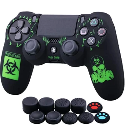Immagine di YoRHa Lncisione Laser Custodia in Silicone Cover (BH) per PS4/Slim/Pro Dualshock 4 Controller x 1 con Manopole Thumb Grips 10