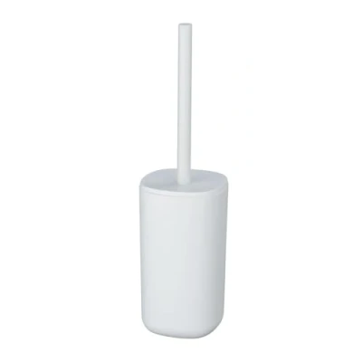 Immagine di WENKO set da toilette Davos, puristico incluso scopino con testina sostituibile, accessorio bagno nel design Clean Chic per il e la toilette, BPA free, Ø 9,5 x 35 cm, bianco opaco