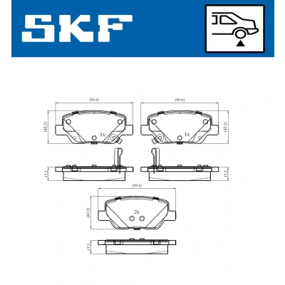 Immagine di SKF VKBP 90303 A Kit pastiglie freno con segnalatore acustico usura
