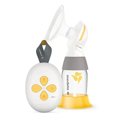 Immagine di Medela Estrattore di latte elettrico Solo notevolmente più silenzioso, ricaricabile tramite USB, con imbuto PersonalFit Flex e tecnologia estrazione a 2 fasi