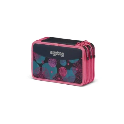 Immagine di ergobag Astuccio maxi set da 40 pezzi, matite colorate e pennarelli Lyra, scomparto per monete, righello, forbici CoralBear Lilla