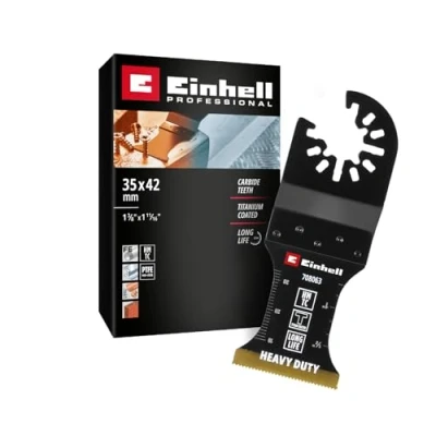 Immagine di Original Einhell lama per sega a immersione con dentatura in carburo rivestita titanio (larghezza 35 mm, profondità 41 finitura PTFE, bimetallo, cambio rapido)