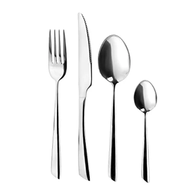 Immagine di KASANOVA set posate 6 persone, 24 pezzi acciaio inox con forchetta, coltello, cucchiaino e cucchiaio (Delta)
