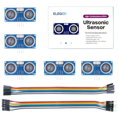 Immagine di ELEGOO 5pcs HC SR04 Modulo Sensore Misuratore Distanze Ad Ultrasuoni per MEGA R3 Robot XBee ZigBee Ultrasonic Module Sensor