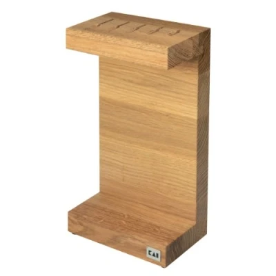 Immagine di Kai Shun Blocco portacoltelli C in Rovere Oliato Elegante Custodia per coltelli Spazio 5 da Cucina Fino a 26 cm di Lunghezza della Lama Piedini Gomma Antiscivolo 17 x 10 30