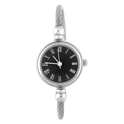 Immagine di Orologi da polso, cinturino orologio polso con in pelle di quarzo tondo analogico femmina analogico(Roman Numerals Black Dial)