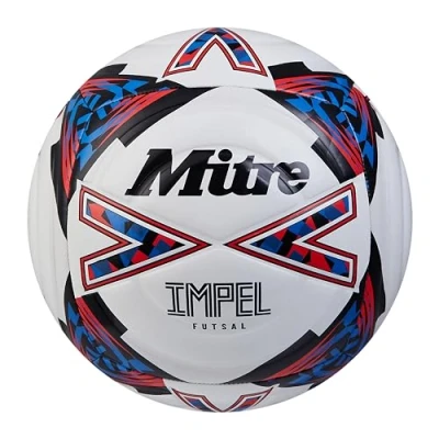 Immagine di Mitre Impel Pallone da futsal, interno, a basso rimbalzo, bianco/nero/rosso bib, 4
