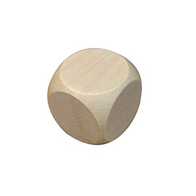 Immagine di 5 dadi in legno con semplici cubi Blank Plain Unlaint Wood Six Sided 50 mm