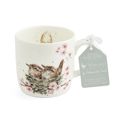 Immagine di Wrendale Designs Feather Your Nest Tazza singola in ceramica con uccellini Royal Worcester