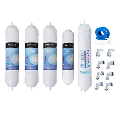 Immagine di Depurtek Kit filtri e membrana 75 GPD in linea osmosi inversa Hidrotek Depuragua N02T LUX