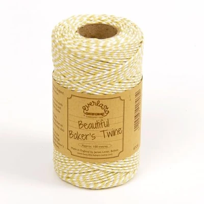 Immagine di EVERLASTO Bakers Twine Originali 100M Bobine, Cotone, Limone, 2 mm, 100 unità
