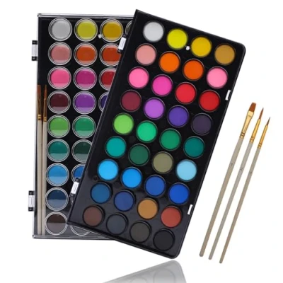 Immagine di Artecho Set di Pittura ad Acquerello, 36 Graziosi Colori, per Torte Acquerello con Pennellino Acqua e Pennello Classico, Idea Principianti Professionisti