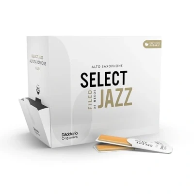 Immagine di Ance D&#039;Addario Organic Select Jazz, taglio francese, per sax alto, durezza 3 Soft, confezione da 25