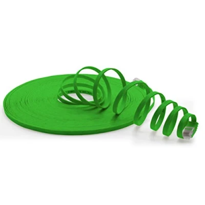 Immagine di 1aTTack.de 15m Cat6 piatto cavo di rete verde 1 pezzo 1000 Mbit/s Gigabit LAN Flat Slim cavi Patch installazione