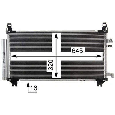 Immagine di MAHLE ORIGINAL AC 841 000P Condensatore con essiccatore 645mm TOYOTA: Yaris II Hatchback (XP9) 1.8 VVTi 2007 2011