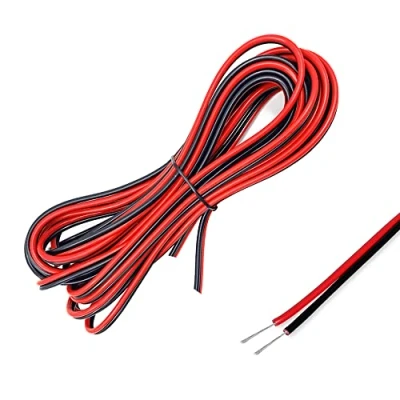 Immagine di Sixfolo 15M Cavo Elettrici 22AWG 2 Conduttori Elettrico Flessibile Fili di Rame Stagnato in Rosso e Nero Alta Temperatura Resistenza per Strisce LED Prolunga