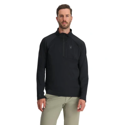 Immagine di Spyder Gridweb 1/2 ZIP Maglietta a manica lunga, Uomo, Taglia: XL, Black