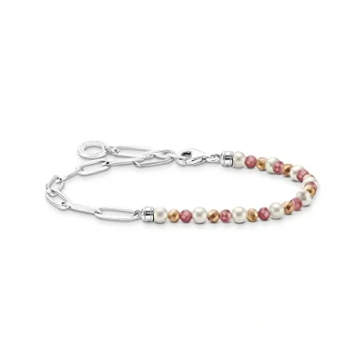 Immagine di Thomas Sabo Bracciale da donna con perle in Argento Sterling 925 A2099 350 7, Mittelgroße, sterling, Nessuna pietra preziosa