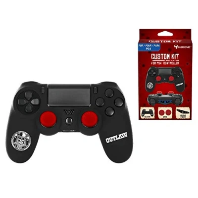 Immagine di Subsonic Copertura protettiva in silicone Pacchetto accessori di personalizzazione con guscio morbido antitraspirante, thumb grip caps Per joystick, adesivo PS4 controller Custodia Western
