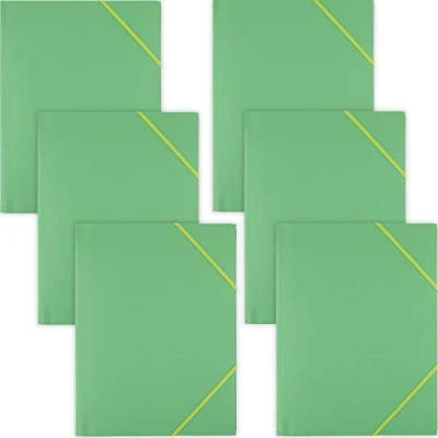 Immagine di D.RECT 6 Pezzi Cartella Postale di Plastica PP con Banda Elastica per DIN A4 Verde