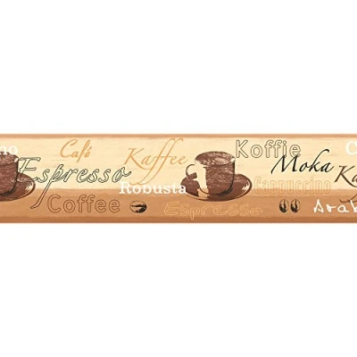 Immagine di A.S. Création 898517 Bordo decorativo autoadesivo con motivo caffè, colore: Marrone/Beige/Bianco