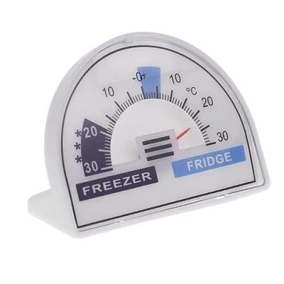 Immagine di termometro da frigorifero o congelatore quadrante con zone di temperatura consigliate refrigeratore