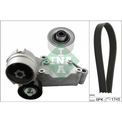 Immagine di INA 529 0489 10 Kit cinghie Poly V Controllare corsa libera generatore ed ev. sostituire FORD: Transit Connect Mk1 Van