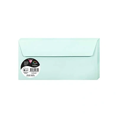 Immagine di Clairefontaine 55335C Pacco da 20 Buste autoadesive Formato DL (11x22cm) 120g/m² Colore verde giada Inviti Eventi e Corrispondenza Gamma Pollen Carta Premium Liscia