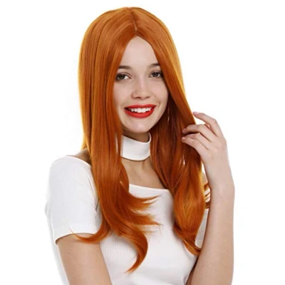 Immagine di WIG ME UP SA 151 T2735 Parrucca Donna Sleek look Lunga Liscia Riga in mezzo Arancione